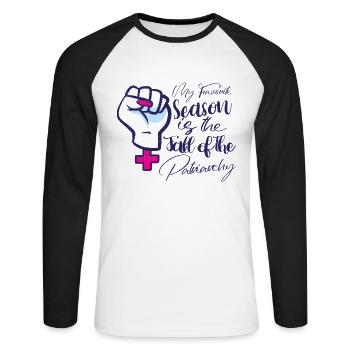 Feminism Empowerment Pro-choice Pro Abortion - Unisex Long Sleeve Baseball T-Shirt - white/black - Front - Nik (191cm)
