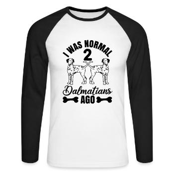 Dalmatian Dog GiftFor Dalmatian Owners - Unisex Long Sleeve Baseball T-Shirt - white/black - Front - Nik (191cm)