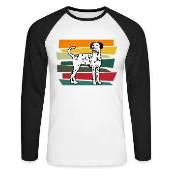 Dalmatian Dog GiftFor Dalmatian Owners - Unisex Long Sleeve Baseball T-Shirt - white/black - Front - Nik (191cm)