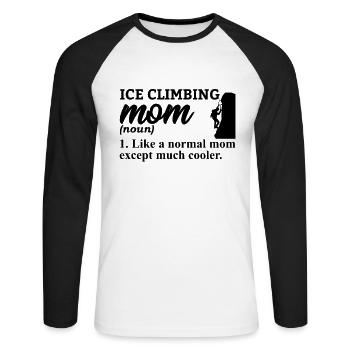 Grimpeurs sur glace Athlètes d’escalade sur glace Escalade sur glace - T-shirt baseball manches longues Homme - blanc/noir - Devant - Nik (191cm)