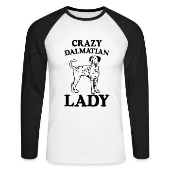 Dalmatian Dog GiftFor Dalmatian Owners - Unisex Long Sleeve Baseball T-Shirt - white/black - Front - Nik (191cm)