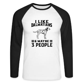 Dalmatian Dog GiftFor Dalmatian Owners - Unisex Long Sleeve Baseball T-Shirt - white/black - Front - Nik (191cm)