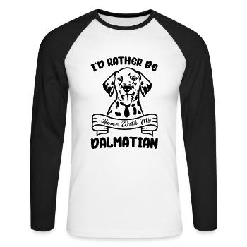 Dalmatian Dog GiftFor Dalmatian Owners - Unisex Long Sleeve Baseball T-Shirt - white/black - Front - Nik (191cm)