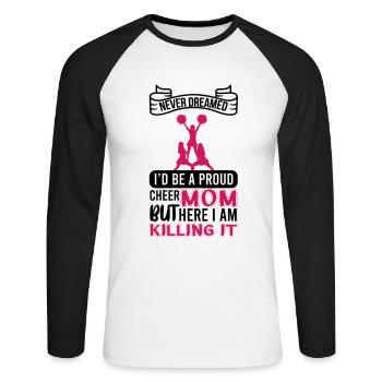 Cheerleading Cheerleader Gift - Unisex Long Sleeve Baseball T-Shirt - white/black - Front - Nik (191cm)