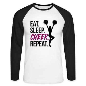 Cheerleading Cheerleader Gift - Unisex Long Sleeve Baseball T-Shirt - white/black - Front - Nik (191cm)