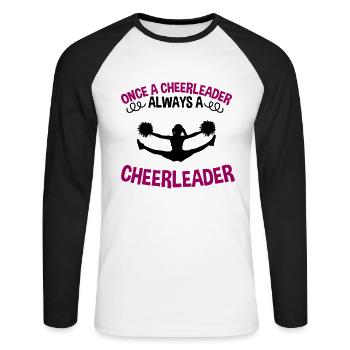 Cheerleading Cheerleader Gift - Unisex Long Sleeve Baseball T-Shirt - white/black - Front - Nik (191cm)