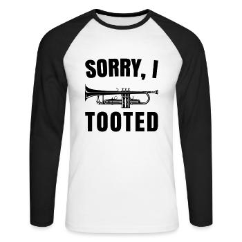 Trompete Trompeter Musiker Trompetenspieler - Unisex Baseballshirt langarm - Weiß/Schwarz - Vorne - Nik (191cm)