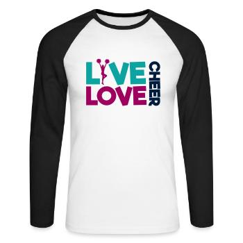 Cheerleading Cheerleader Gift - Unisex Long Sleeve Baseball T-Shirt - white/black - Front - Nik (191cm)