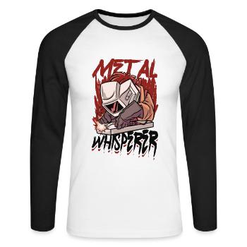 Welding Metal Whisperer Welder - Unisex Long Sleeve Baseball T-Shirt - white/black - Front - Nik (191cm)
