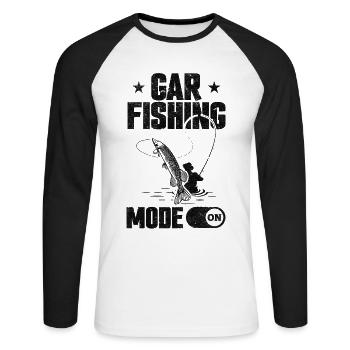 Mode de pêche Gar sur Garfish Pêche Garfish - T-shirt baseball manches longues Homme - blanc/noir - Devant - Nik (191cm)