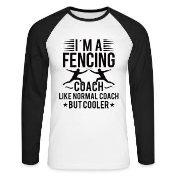 Fechten Trainer Fechter Zaun Sohn Tochter - Unisex Baseballshirt langarm - Weiß/Schwarz - Vorne - Nik (191cm)
