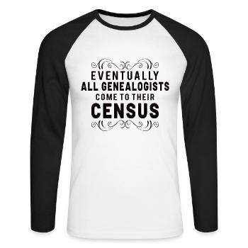 Arbre généalogique Historien de la famille Généalogie Généalogie - T-shirt baseball manches longues Homme - blanc/noir - Devant - Nik (191cm)