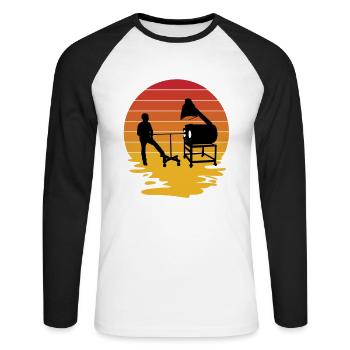 Souffleur de verre Souffleurs de verre Verre soufflant du verre - T-shirt baseball manches longues Homme - blanc/noir - Devant - Nik (191cm)