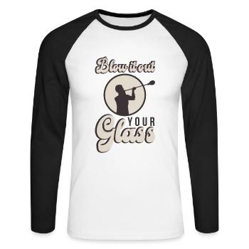 Souffleur de verre Souffleurs de verre Verre soufflant du verre - T-shirt baseball manches longues Homme - blanc/noir - Devant - Nik (191cm)