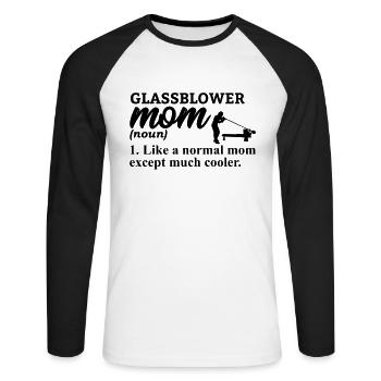 Souffleur de verre Souffleurs de verre Verre soufflant du verre - T-shirt baseball manches longues Homme - blanc/noir - Devant - Nik (191cm)