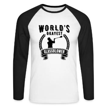 Souffleur de verre Souffleurs de verre Verre soufflant du verre - T-shirt baseball manches longues Homme - blanc/noir - Devant - Nik (191cm)