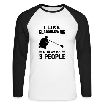 Souffleur de verre Souffleurs de verre Verre soufflant du verre - T-shirt baseball manches longues Homme - blanc/noir - Devant - Nik (191cm)
