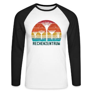 Gärtner Gartenarbeiter Gärtnerei Rechenzentrum - Unisex Baseballshirt langarm - Weiß/Schwarz - Vorne - Nik (191cm)