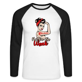 Barkeeper nichts für Schwache - Barkeeper Mixologist - Unisex Baseballshirt langarm - Weiß/Schwarz - Vorne - Nik (191cm)