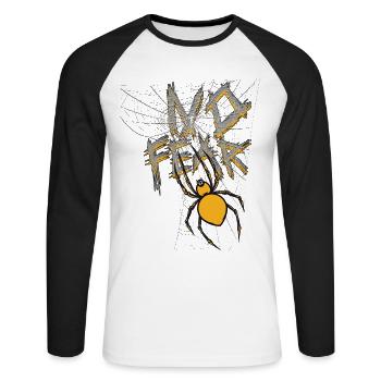 Spider -No Fear - Unisex Long Sleeve Baseball T-Shirt - white/black - Front - Nik (191cm)