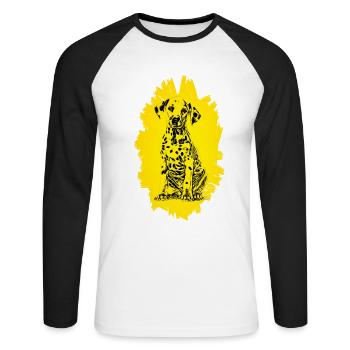 Dalmatian - Unisex Long Sleeve Baseball T-Shirt - white/black - Front - Nik (191cm)