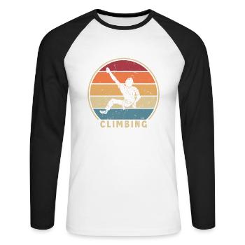 Escalade rétro Bloc Escalade sportive Escalade de - T-shirt baseball manches longues Homme - blanc/noir - Devant - Nik (191cm)