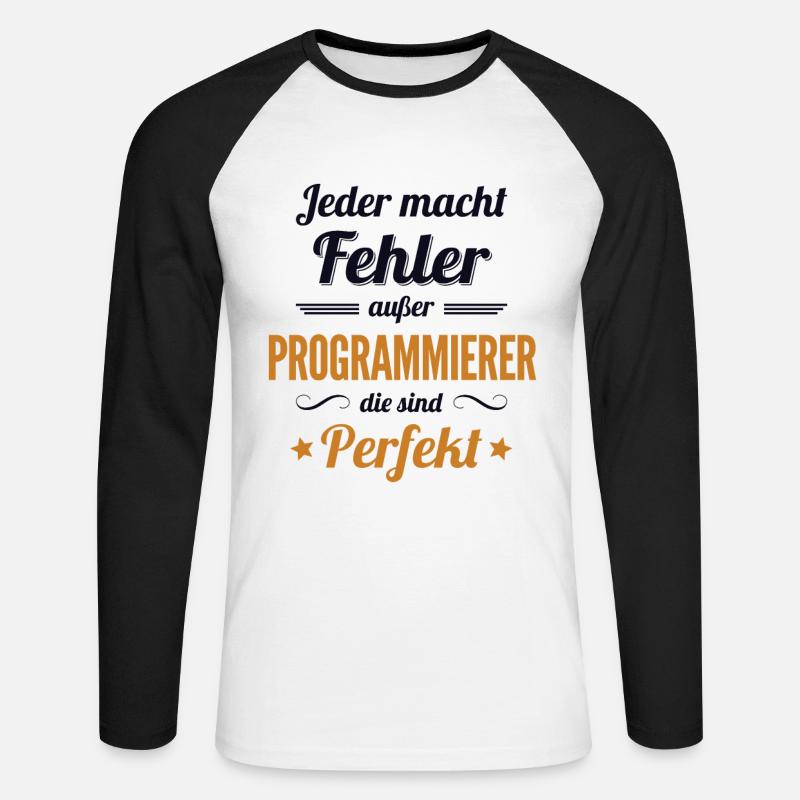 Programmierer sind Perfekt Developer Coder - Unisex Baseballshirt langarm - Weiß/Schwarz