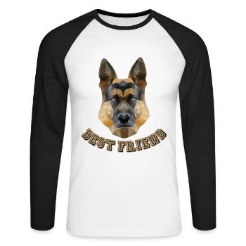 Best Friend Alsatian Dog Mom Dogfather German - Unisex Long Sleeve Baseball T-Shirt - white/black - Front - Nik (191cm)