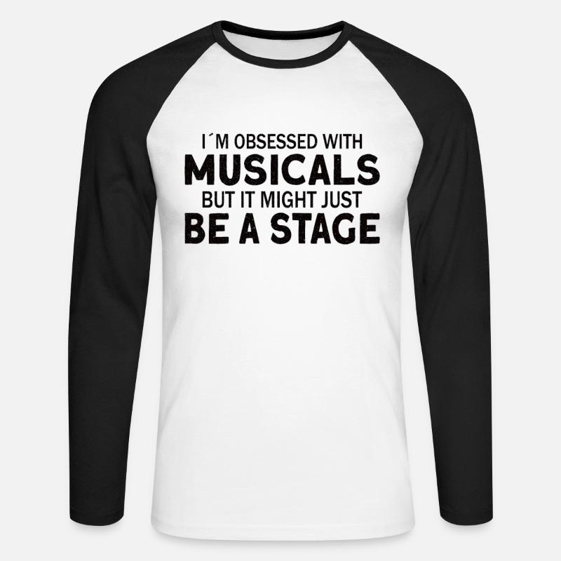 Theaterlehrer Schauspiellehrer - Unisex Baseballshirt langarm - Weiß/Schwarz