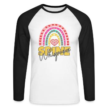 Chiropraticien Physiothérapeute Cœur I Cadeau - T-shirt baseball manches longues Homme - blanc/noir - Devant - Nik (191cm)