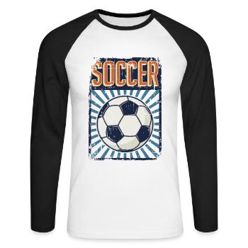 Soccer Fußball Goal Keeper Futbol Trainer Soccer - Unisex Long Sleeve Baseball T-Shirt - white/black - Front - Nik (191cm)