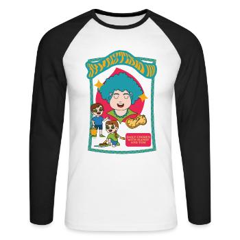 Hypnotism 101 - Daily Chores With Mandy And Tom - Unisex Baseballshirt langarm - Weiß/Schwarz - Vorne - Nik (191cm)