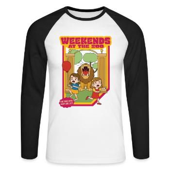 Weekends At The Zoo - Fun Times With Mary And Lucy - Unisex Long Sleeve Baseball T-Shirt - white/black - Front - Nik (191cm)