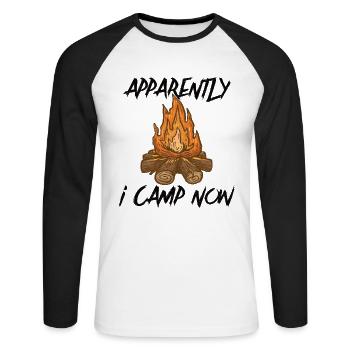 Scout Camping Outdoor Campfire Randonnée Randonnée Backpacking - T-shirt baseball manches longues Homme - blanc/noir - Devant - Nik (191cm)