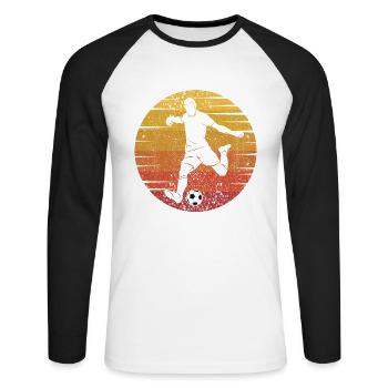 Fußball Goal Keeper Futbol Trainer Soccer - Unisex Long Sleeve Baseball T-Shirt - white/black - Front - Nik (191cm)