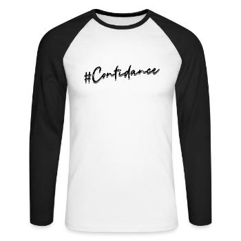 Confidance Cute Dance pour danseurs - Rétro - T-shirt baseball manches longues Homme - blanc/noir - Devant - Nik (191cm)