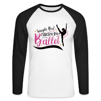 Ballet Ballerina Dance Dancer Dancing Ballet Gift - Unisex Baseballshirt langarm - Weiß/Schwarz - Vorne - Nik (191cm)