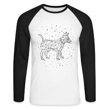 Sternbild Dog Constellation Rüde Vierbeiner - Unisex Baseballshirt langarm - Weiß/Schwarz - Vorne - Nik (191cm)