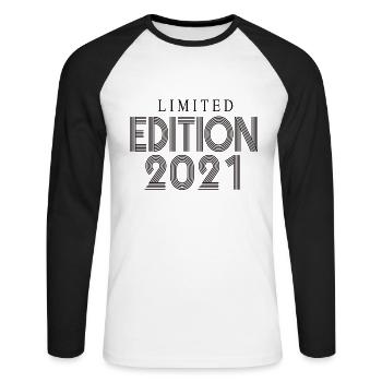 Limited Edition 2021 - Unisex Long Sleeve Baseball T-Shirt - white/black - Front - Nik (191cm)