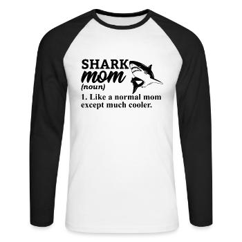 requin, grand requin blanc, requins, mégalodon, requin, requin marteau - T-shirt baseball manches longues Homme - blanc/noir - Devant - Nik (191cm)