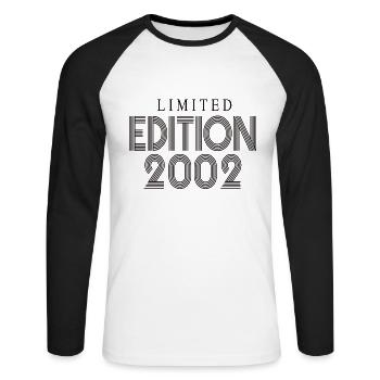 Édition limitée 2002 - T-shirt baseball manches longues Homme - blanc/noir - Devant - Nik (191cm)