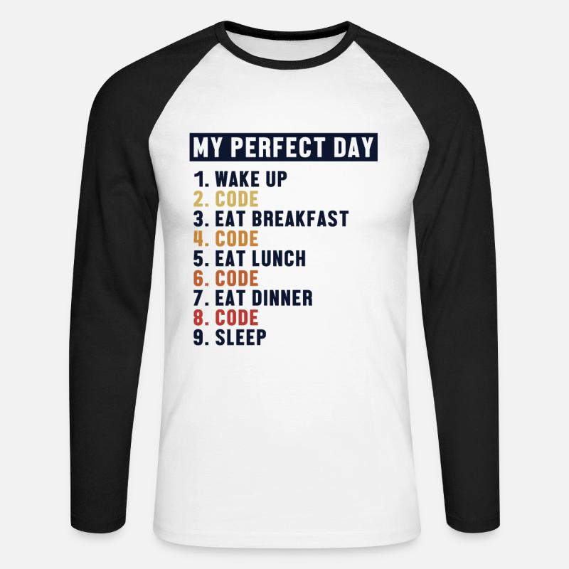 Coding Perfect Day Developer Softwareingenieur - Unisex Baseballshirt langarm - Weiß/Schwarz