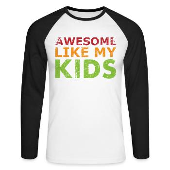 Fantastisch Wie Mein Kinderdesign Für Papa Oder - Unisex Baseballshirt langarm - Weiß/Schwarz - Vorne - Nik (191cm)