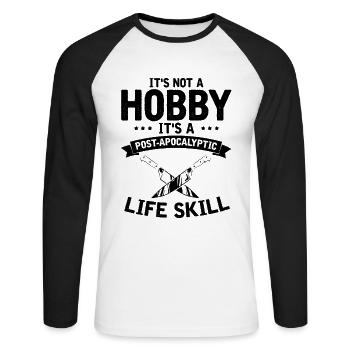 Schmutzige Gedanken Sauber Messer Messersammler - Unisex Baseballshirt langarm - Weiß/Schwarz - Vorne - Nik (191cm)