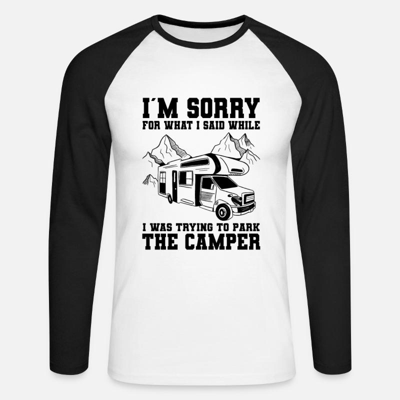 Camper - Unisex Baseballshirt langarm - Weiß/Schwarz