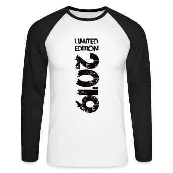Édition limitée 2019 - T-shirt baseball manches longues Homme - blanc/noir - Devant - Nik (191cm)