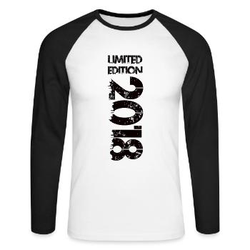 Édition limitée 2018 - T-shirt baseball manches longues Homme - blanc/noir - Devant - Nik (191cm)