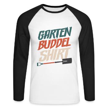 Gärtner Garten Buddel - Unisex Baseballshirt langarm - Weiß/Schwarz - Vorne - Nik (191cm)