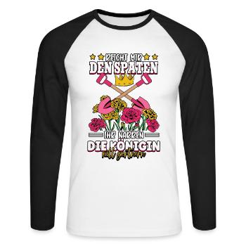 Garten Gärtnerin - Unisex Baseballshirt langarm - Weiß/Schwarz - Vorne - Nik (191cm)