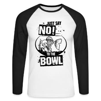 Anti Goldfish Fish Bowl Tropical Fish Keeper - Unisex Long Sleeve Baseball T-Shirt - white/black - Front - Nik (191cm)